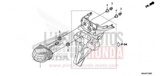 FEU ARRIERE VFR1200XDG de 2016